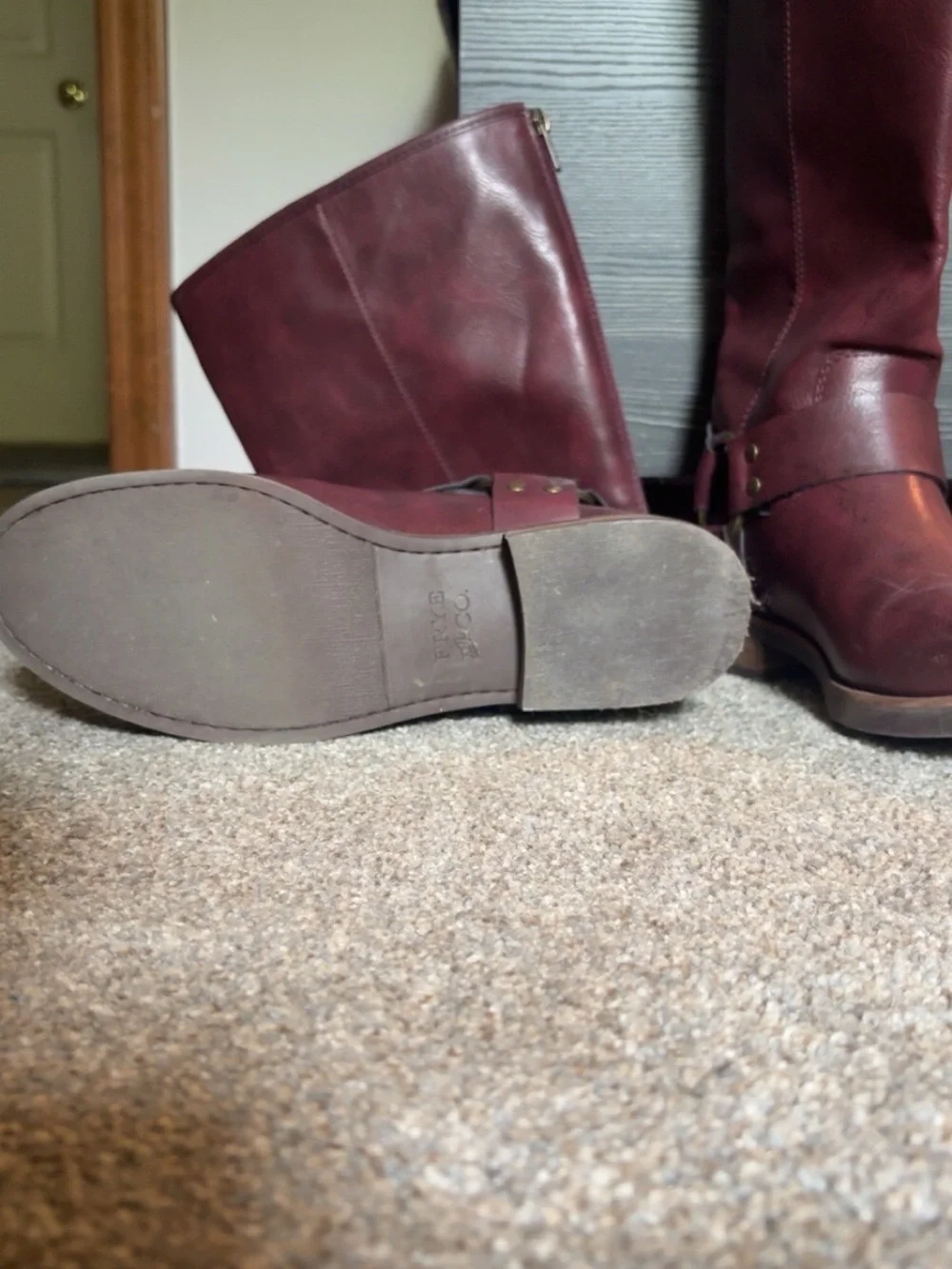 FRYE AND CO. Burgundy Over-the-Knee Leather Boots
